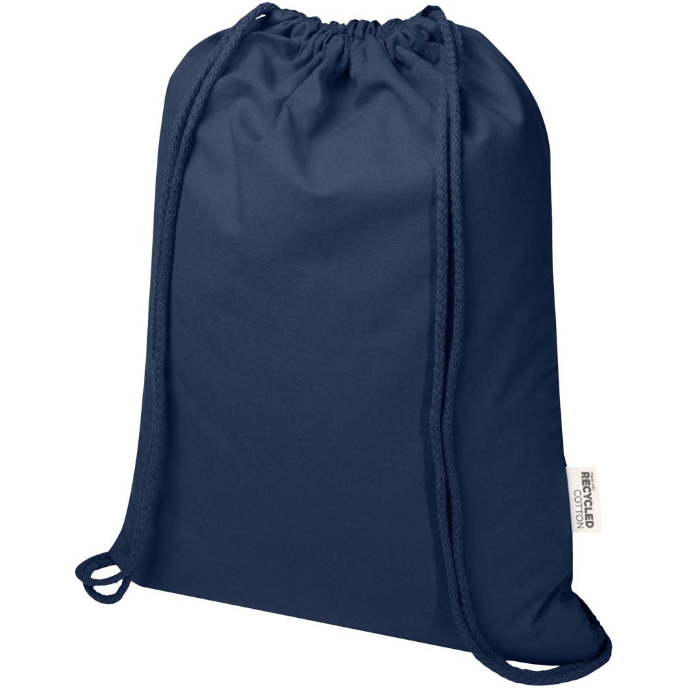 Peru Blend 180 g/m² GRS gerecycleerde katoenen trekkoordtas 5L - kopen of bedrukken - Marineblauw