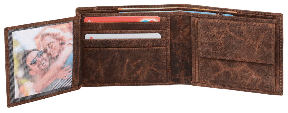 WILDERNESS I - Lederen billfold portemonnee - voor bedrijven en relatiegeschenken