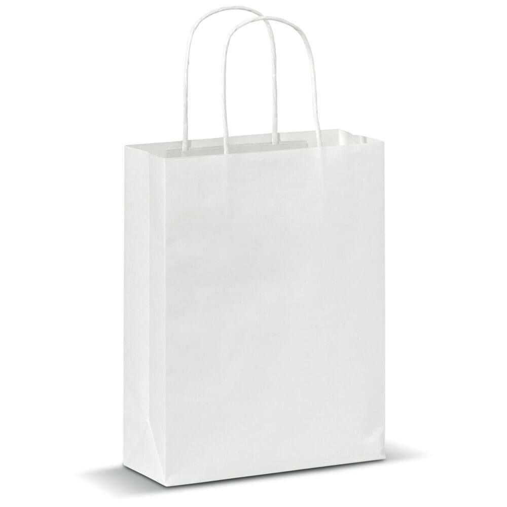 Papieren kraft tas 90g/m² 18x8x22cm - voor bedrijven en relatiegeschenken - Wit