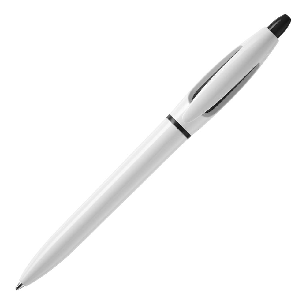 Balpen S! hardcolour - met logo of onbedrukt bestellen - Wit / Zwart