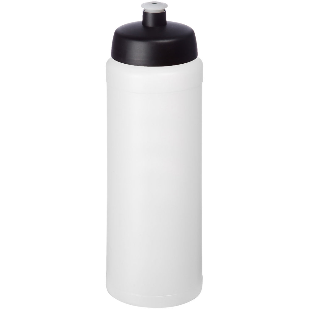 Baseline® Plus grip 750 ml sportfles met sportdeksel - bedrukt of onbedrukt verkrijgbaar - Transparent, Zwart