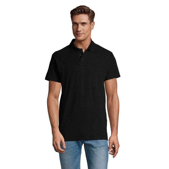 SPRING II - SPRING II HEREN Polo 210g - met logo of onbedrukt bestellen - Zwart