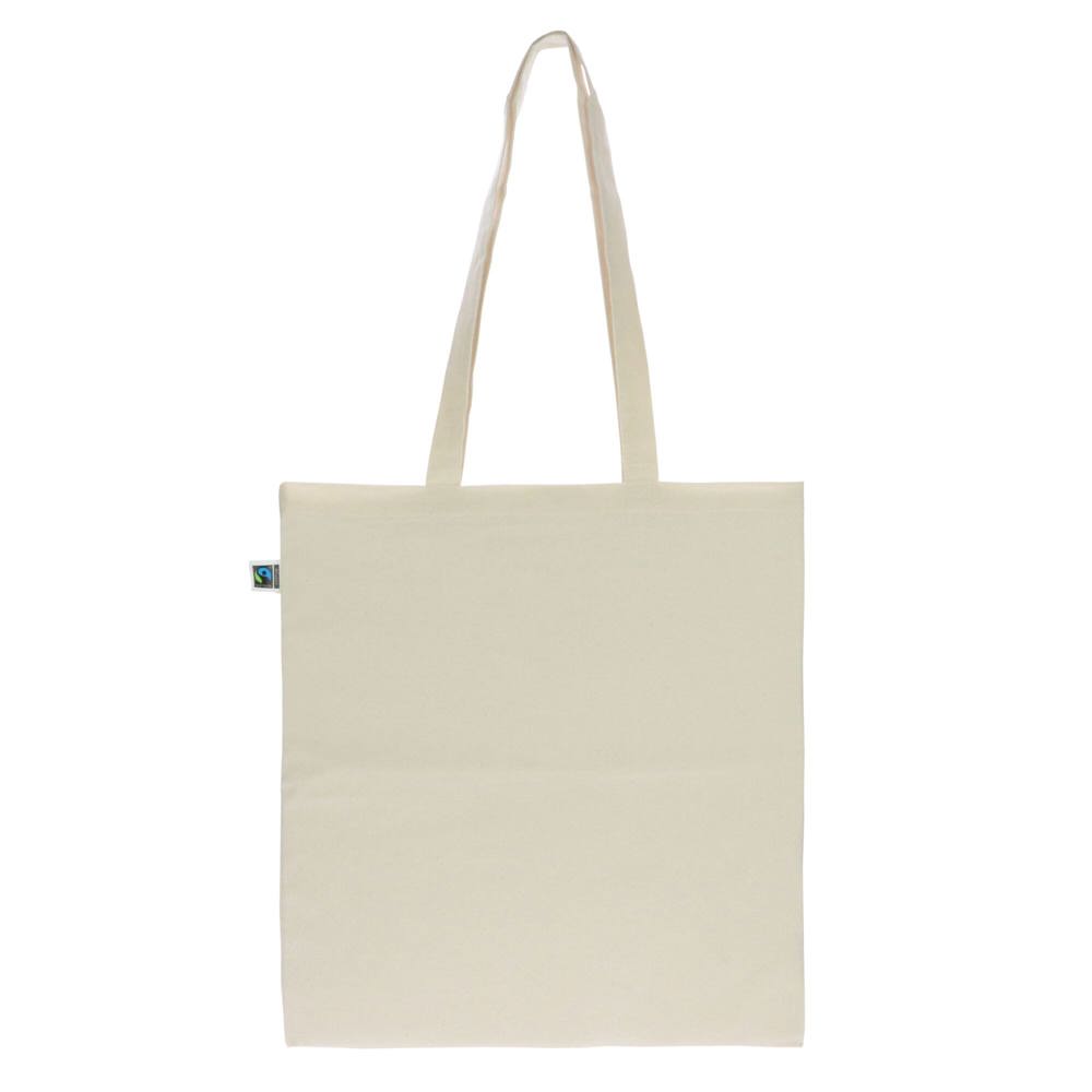 Fairtrade katoenen tas ecru lang 140g/m² 38x42cm