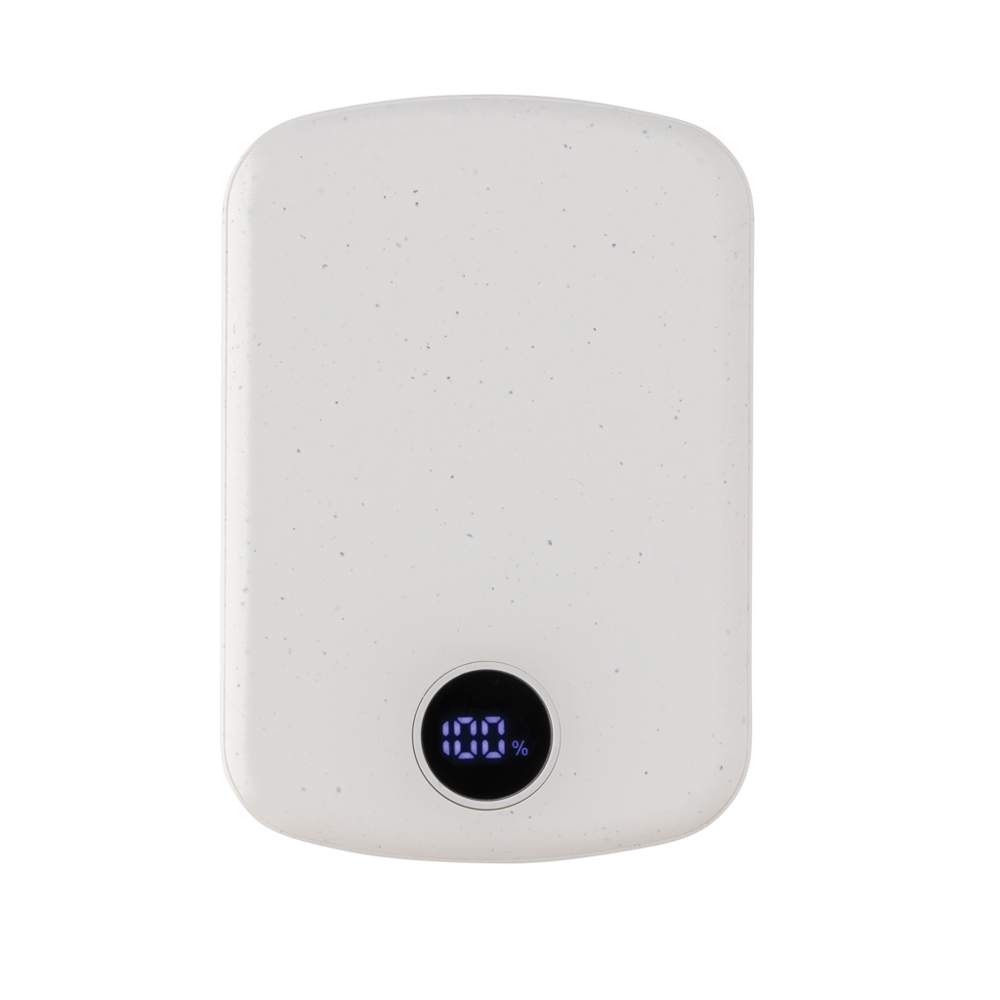 MagBoost gerecycled plastic 5000 mah magnetische powerbank - bedrukt of onbedrukt verkrijgbaar - wit (± PMS White)