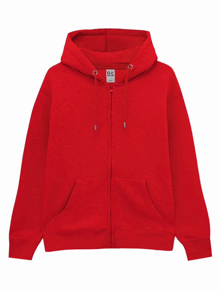 BS Vega full zip hoodie, 280 gr/m² - bedrukt of onbedrukt verkrijgbaar - Rood (PMS 186c)