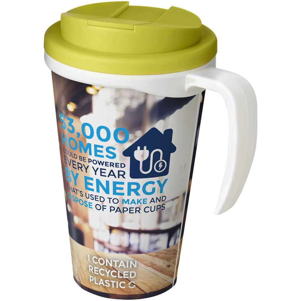 Brite-Americano® Grande 350 ml geïsoleerde beker - met logo of onbedrukt bestellen - Wit, Lime