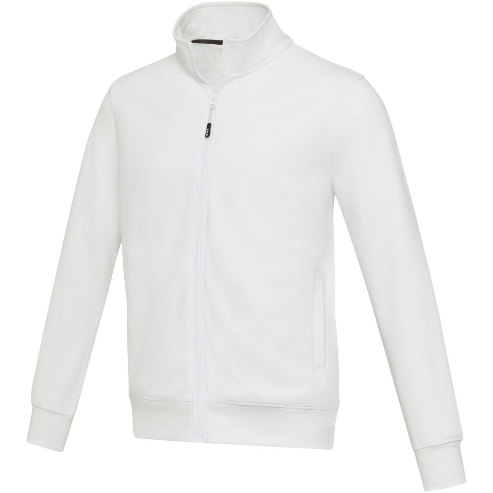 Galena unisex Aware™ gerecyclede trui met volledige rits - voor bedrijven en relatiegeschenken - wit