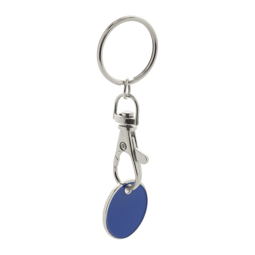Eurocoin - winkelwagenmuntje sleutelhanger - kopen of bedrukken - Blauw