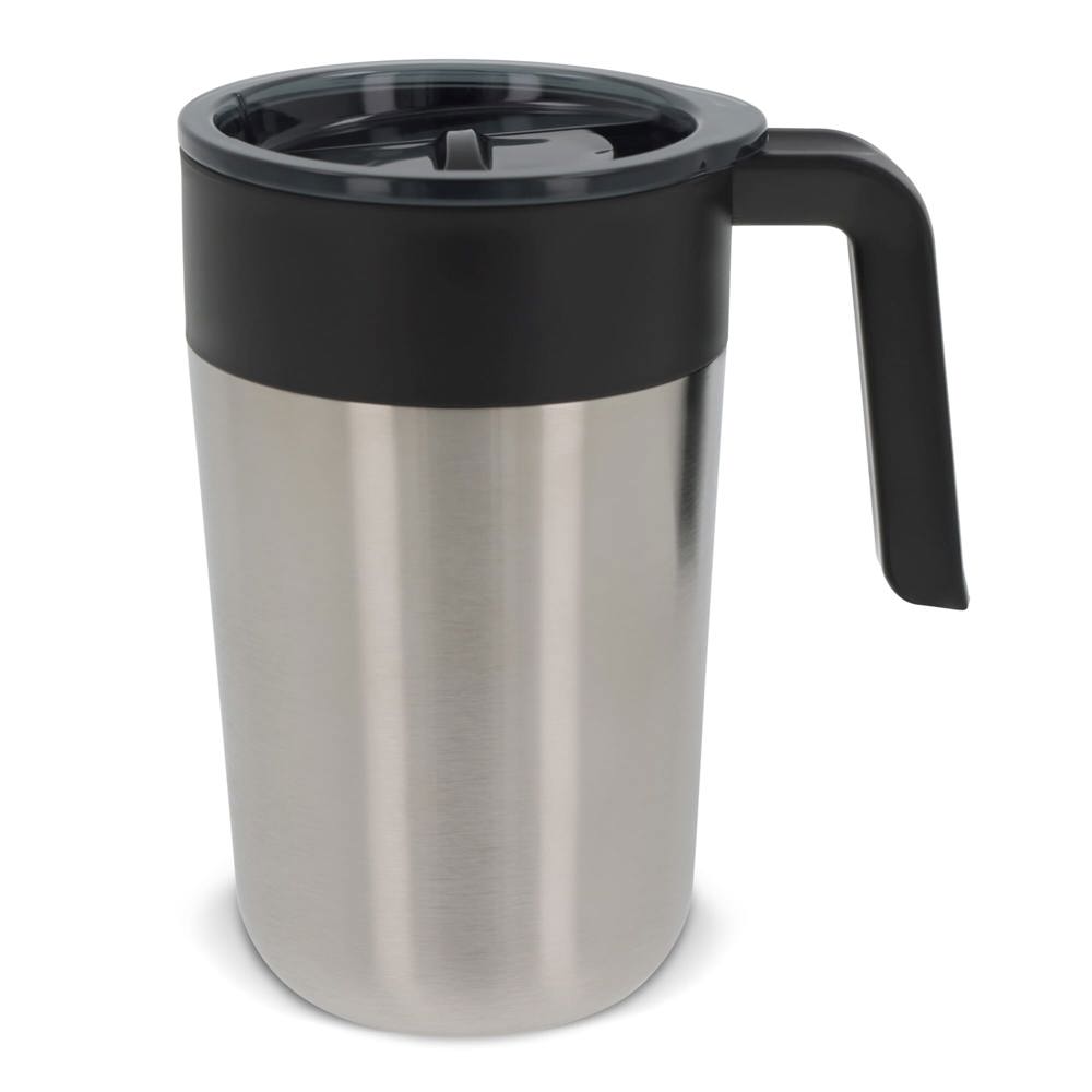 Dubbelwandige koffiebeker 400ml - met logo of onbedrukt bestellen - Zilver