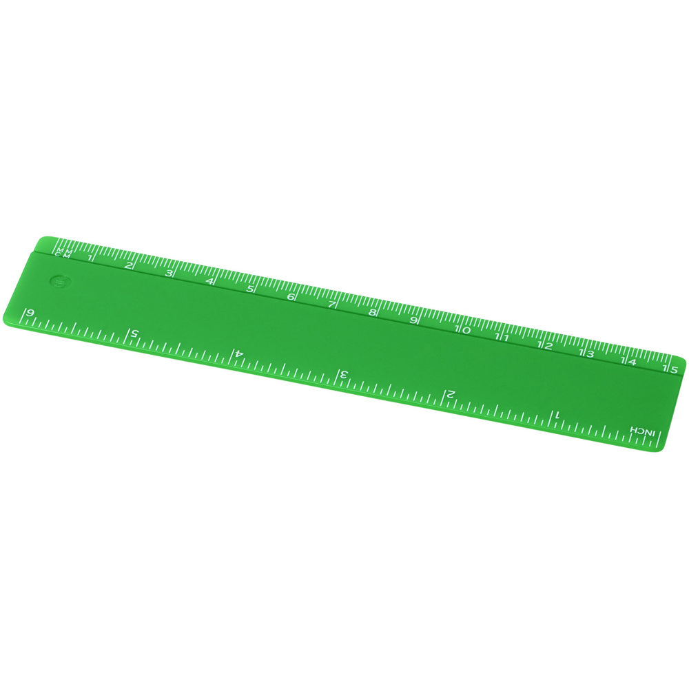 Renzo 15 cm kunststof liniaal - met logo of onbedrukt bestellen - Groen