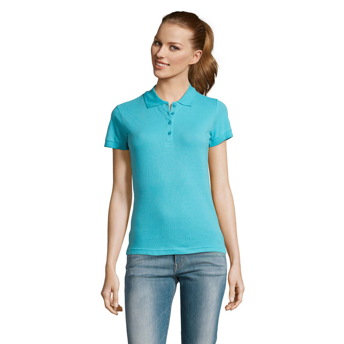 PASSION - PASSION dames polo 170g - bedrukt of onbedrukt verkrijgbaar - Atolblauw