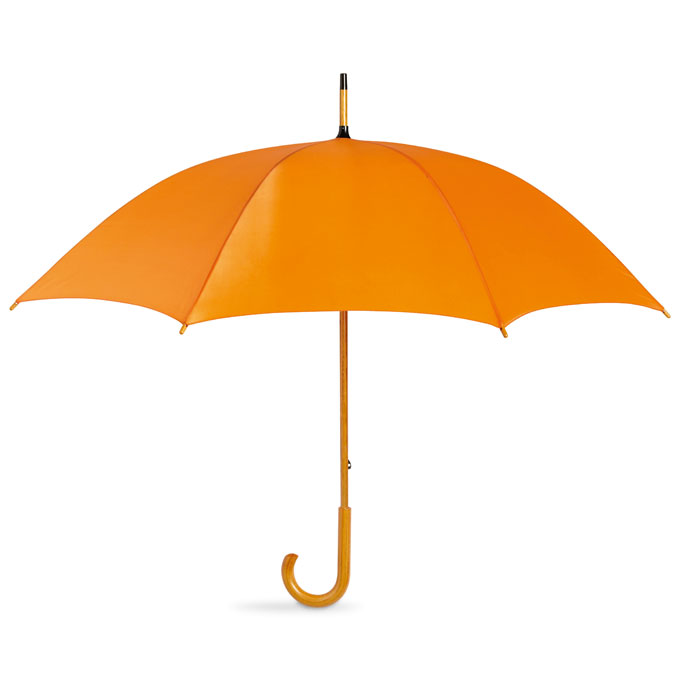 CALA - Paraplu met houten handvat - met logo of onbedrukt bestellen - Oranje