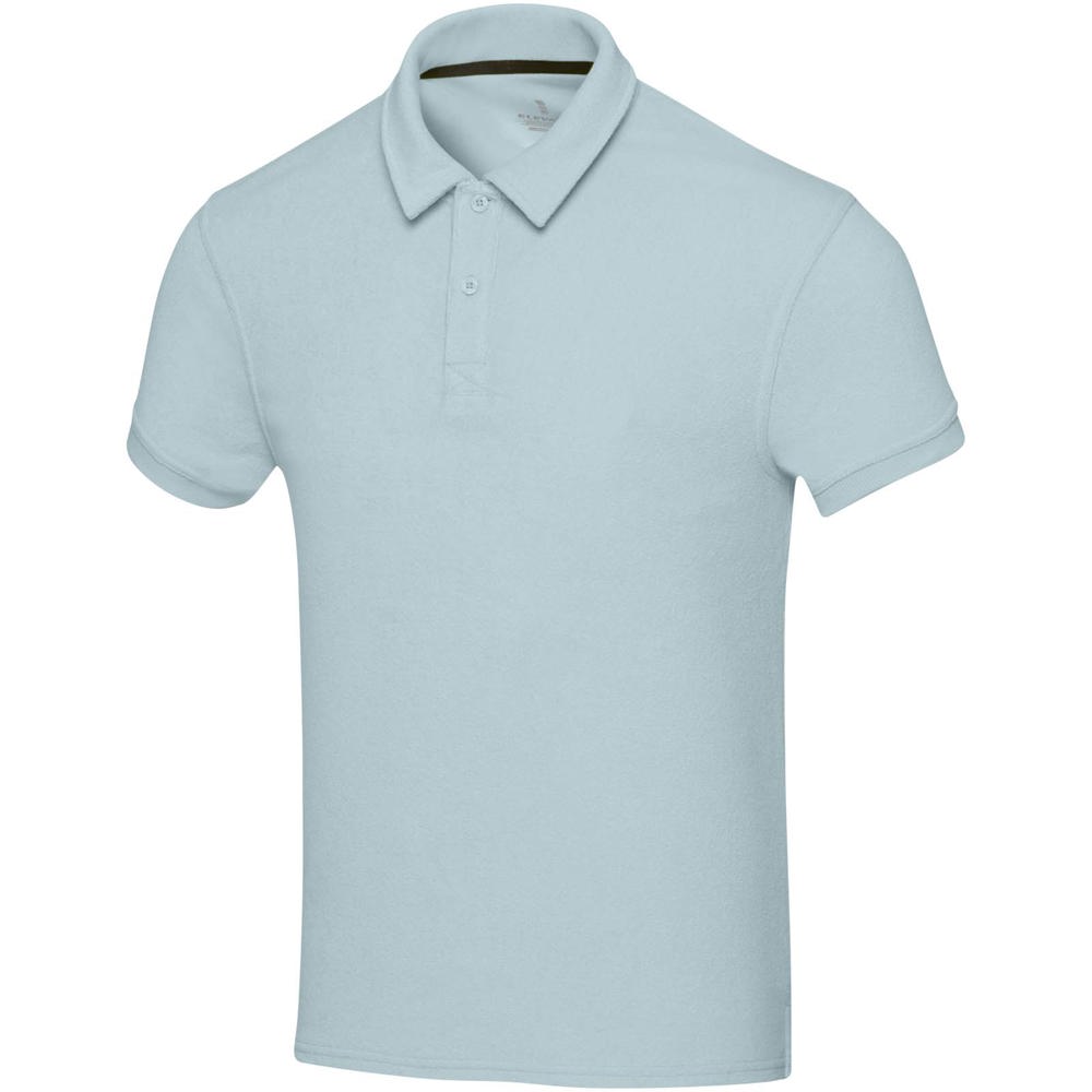 Akoya gerecyclede terry unisex polo - met logo of onbedrukt bestellen - Wolkenblauw