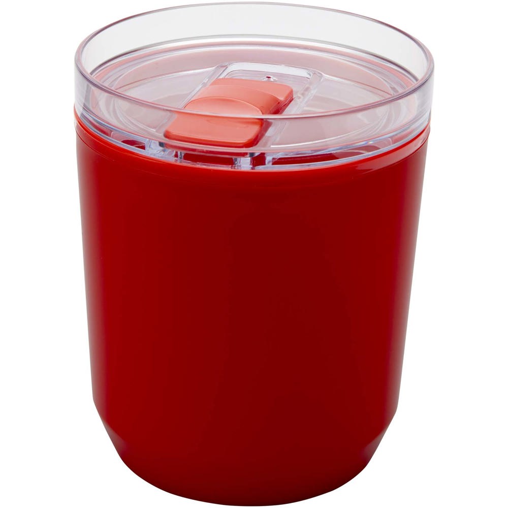 Hudson 180 ml dubbelwandige beker van gerecycled plastic - met logo of onbedrukt bestellen - Rood