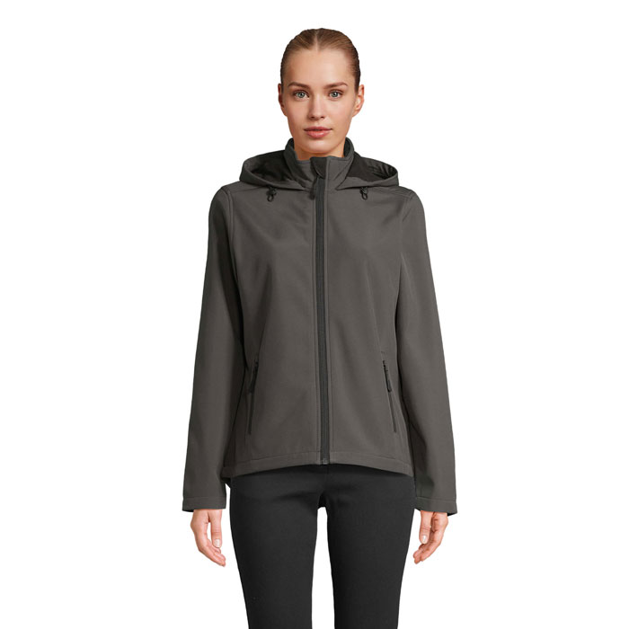 RACE HOODED WOMEN - RACE WOMEN HOODED JACKET - met logo of onbedrukt bestellen - Houtskool Grijs