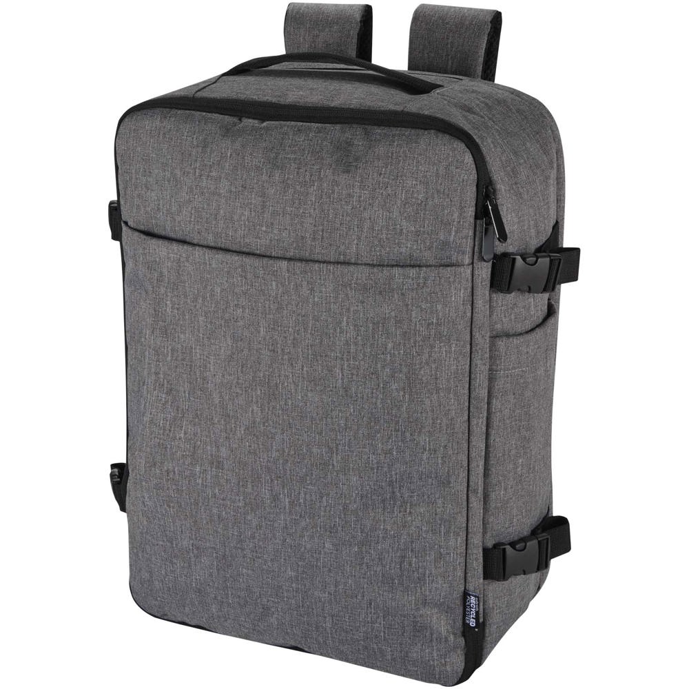 Libra 17" GRS gerecycleerde handbagagerugzak 25L - met logo of onbedrukt bestellen - Gemêleerd grijs
