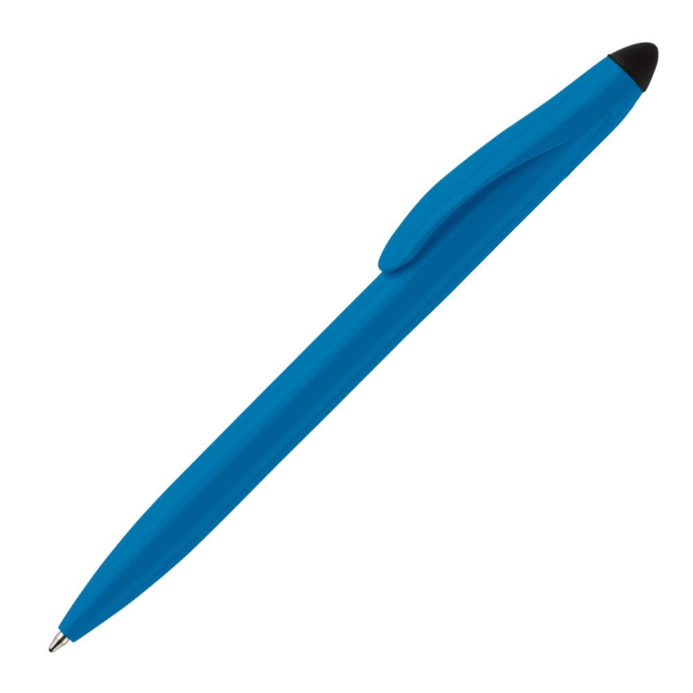 Balpen Touchy stylus hardcolour - voor bedrijven en relatiegeschenken - Blauw / Zwart