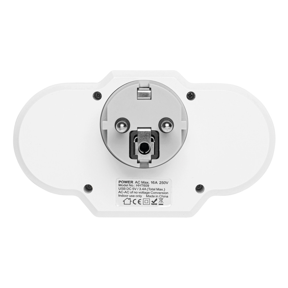 ENDLESS POWER NIGHT - USB-adapterstekker voeding met nachtlampje - voor bedrijven en relatiegeschenken