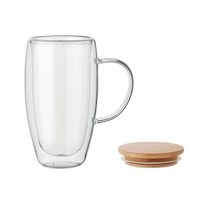 TEROL - Dubbelwandige glazen mok 450ml