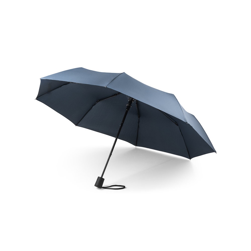 CIMONE. Opvouwbare gerecycled polyester (100% rPET) 190T paraplu met automatische opening - bedrukt of - blauw