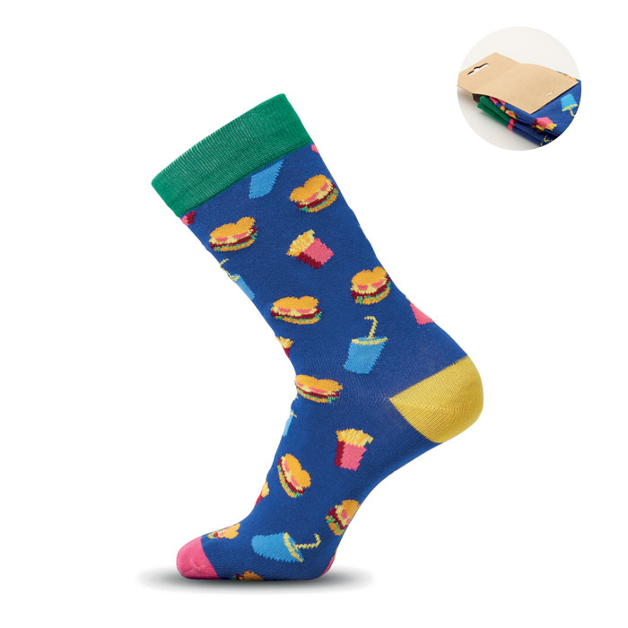 FUNNY M - Sokken met een grappig patroon - Royal Blauw
