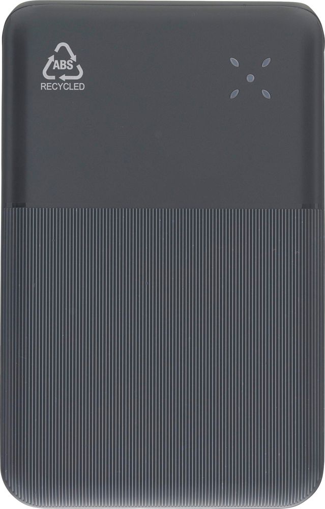 Gerecycled ABS powerbank Rayen - kopen of bedrukken - zwart