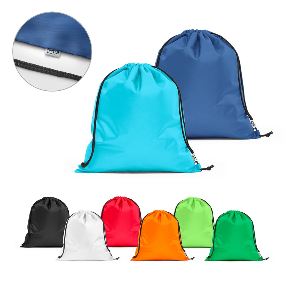 PEMBA. Gerecycled polyester (100% rPET) 190T drawstring rugtas - voor bedrijven en relatiegeschenken
