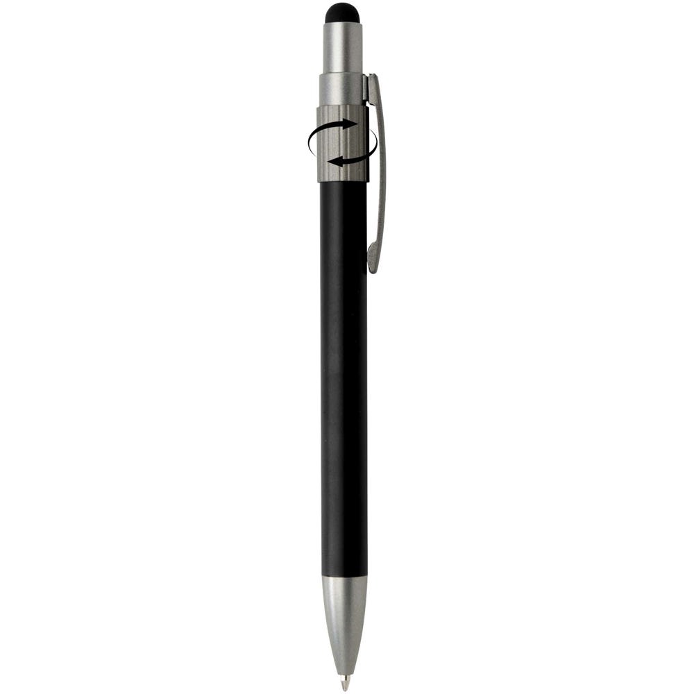 Rill RCS gerecycleerde balpen met stylus en fidget spinner (blauwe inkt)