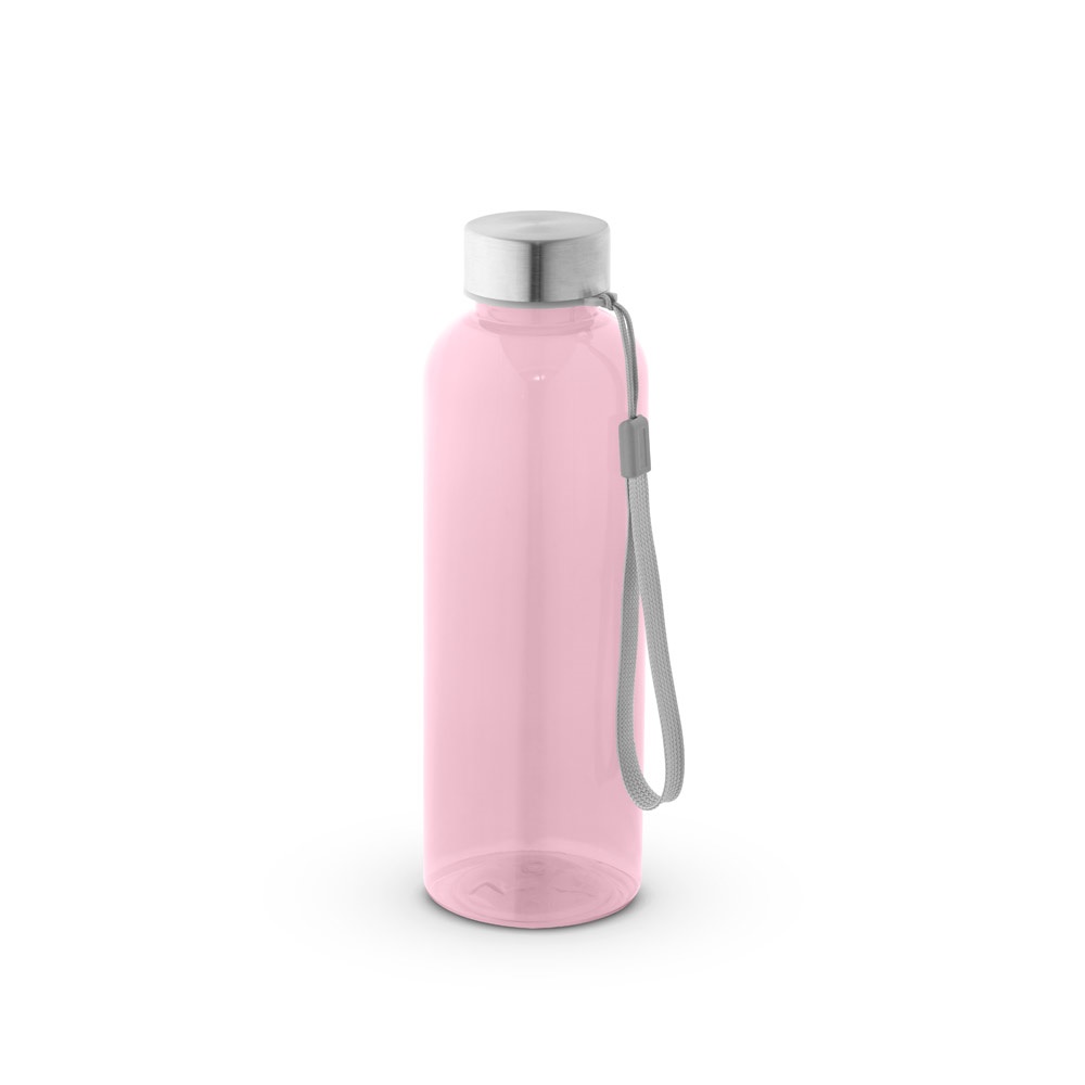 ENDERS M. Gerecycled PET (100% rPET) fles met glanzende doorschijnende afwerking 600 mL - bedrukt of onbedrukt - licht roze