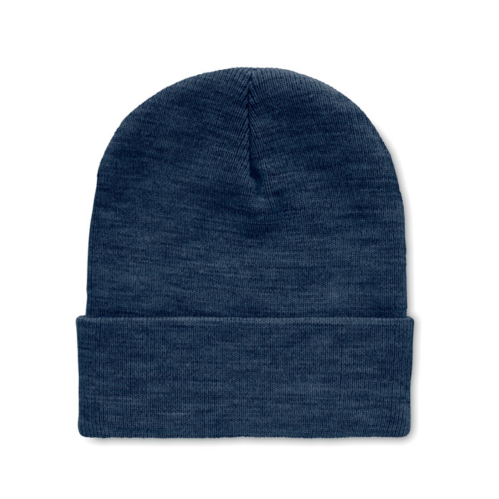 POLO RPET - RPET Beanie met omslag - voor bedrijven en relatiegeschenken - blauw