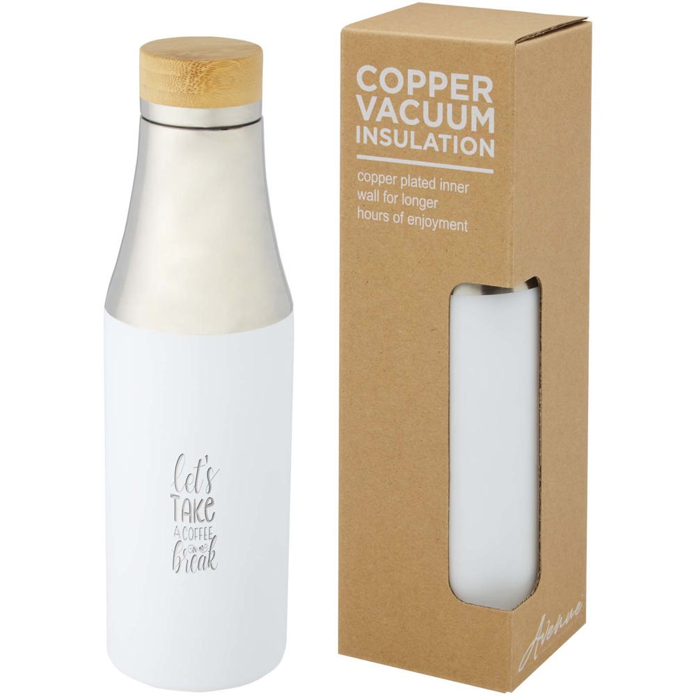 Hulan koperen vacuüm geïsoleerde roestvrijstalen fles van 540 ml met bamboe deksel