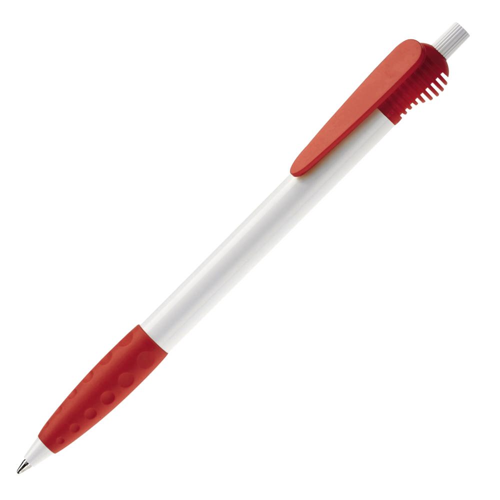 Balpen Cosmo grip hardcolour - Wit / Rood