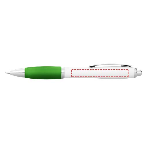Nash balpen met witte houder en gekleurde grip (blauwe inkt)