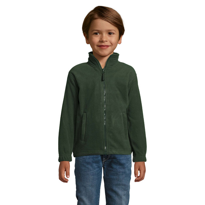 NORTH KIDS - NORTH KIDS fleecevest 300g - bedrukt of onbedrukt verkrijgbaar - groen