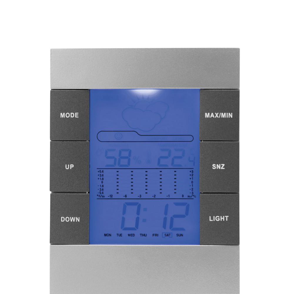 SUNNY TIMES - Weerstation met alarm - met logo of onbedrukt bestellen
