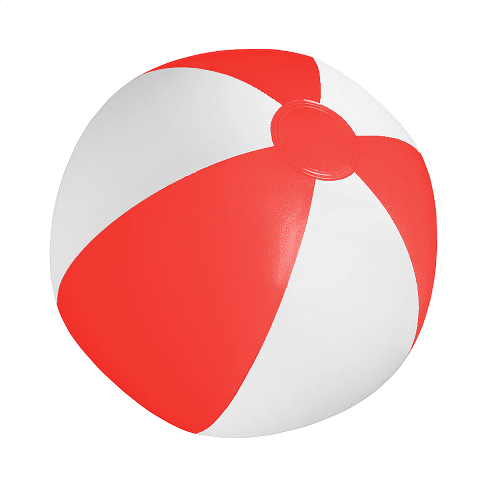 Playo - strandbal (ø28 cm) - bedrukt of onbedrukt verkrijgbaar - rood/wit
