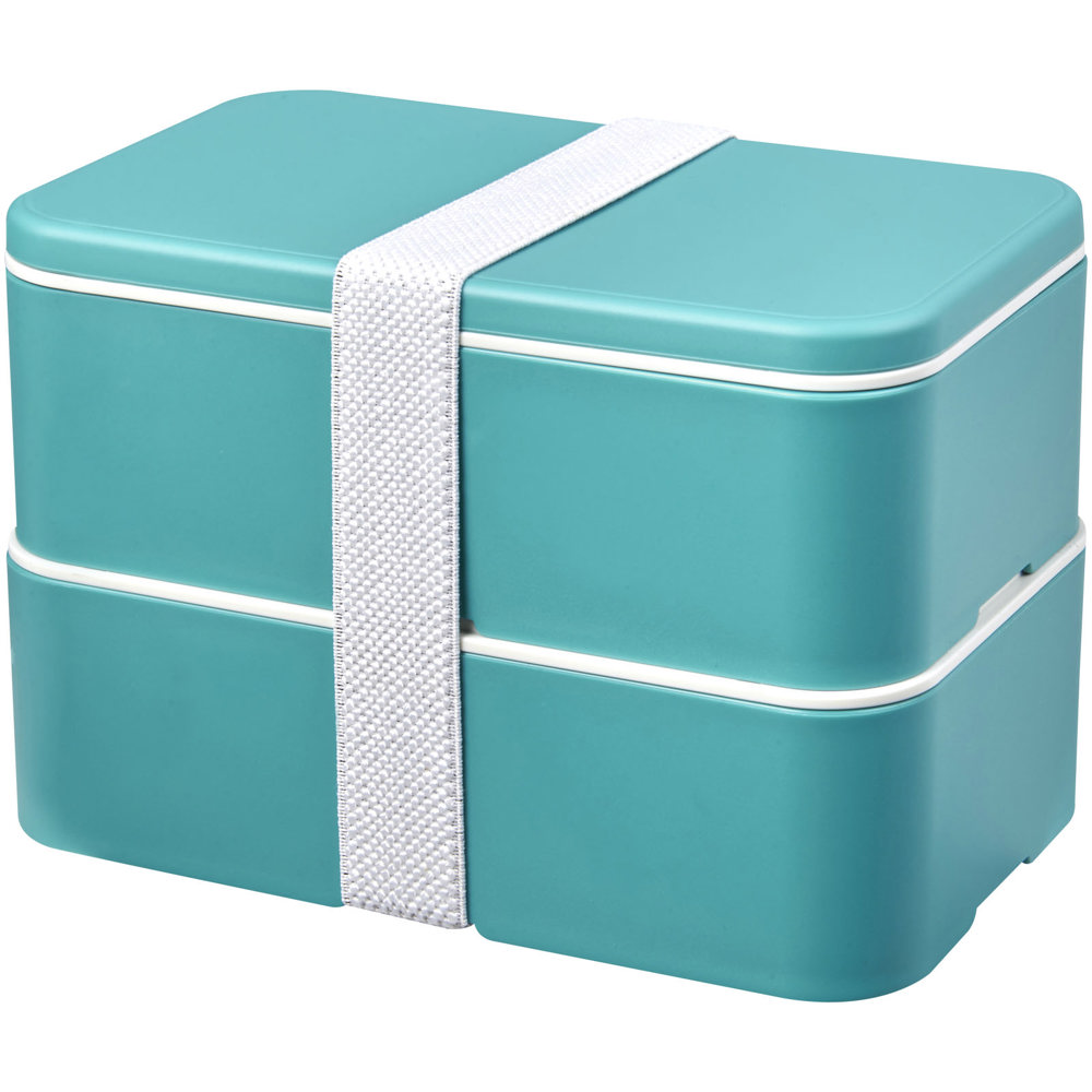 MIYO Renew 700+700 ml dubbellaagse lunchbox - bedrukt of onbedrukt verkrijgbaar - Rifblauw, Rifblauw, Wit