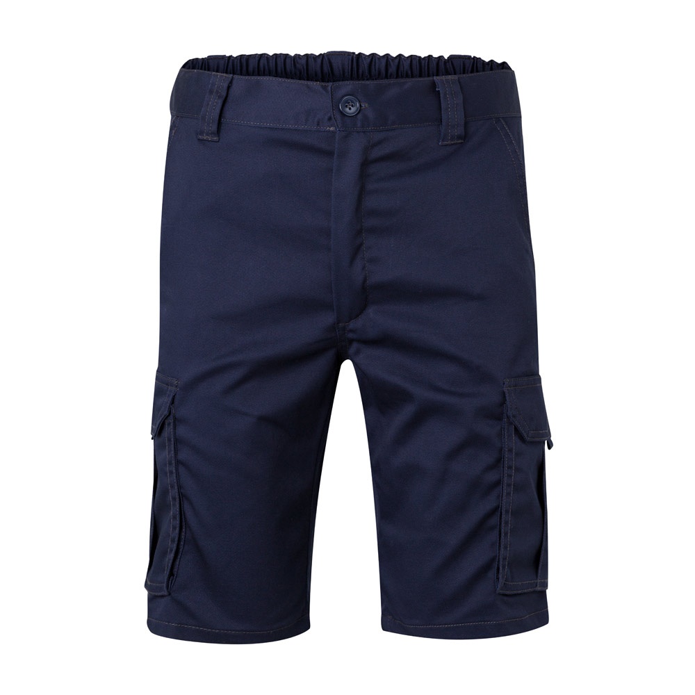 VL HEBE. Stretch bermuda met meerdere zakken (240g/m²), van katoen (46%), EME (38%) en polyester (16%) - Marineblauw