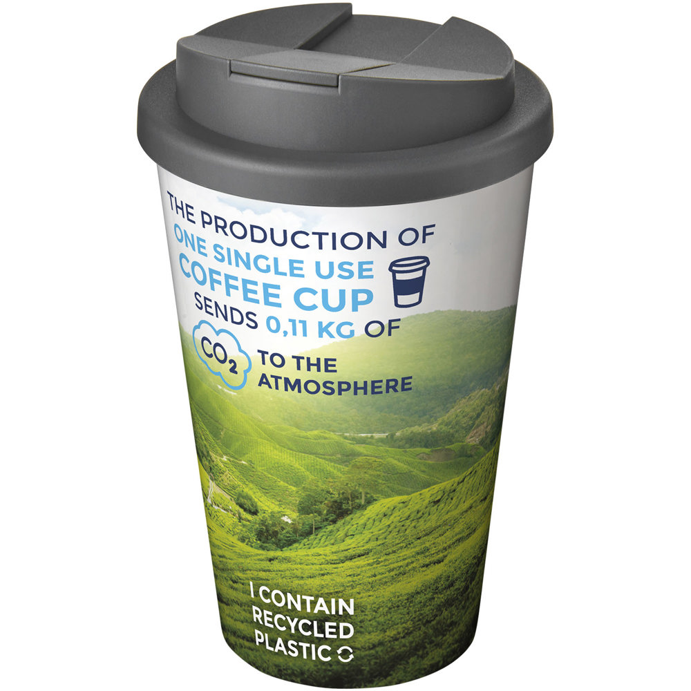 Brite-Americano® 350 ml geïsoleerde beker - voor bedrijven en relatiegeschenken - Wit, Grijs
