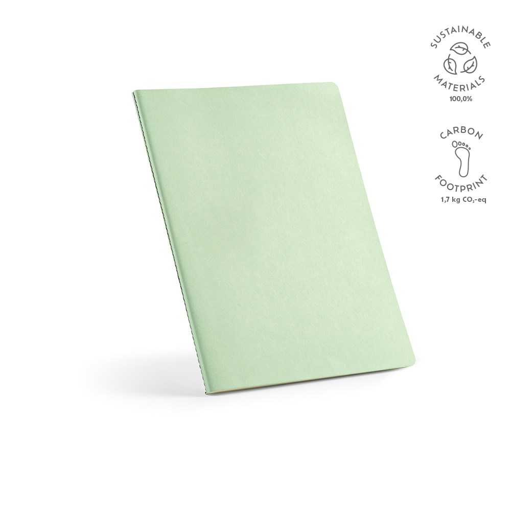 Bronte A4 notitieboek gerecycled papier 70 gsm - met logo of onbedrukt bestellen - Pastel groen