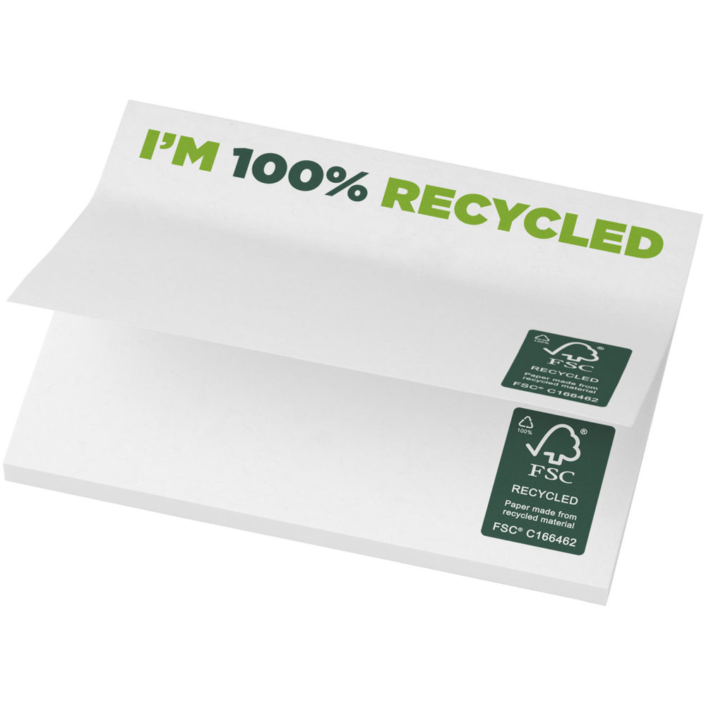 Sticky-Mate® gerecyclede sticky notes 100 x 75 mm - met logo of onbedrukt bestellen