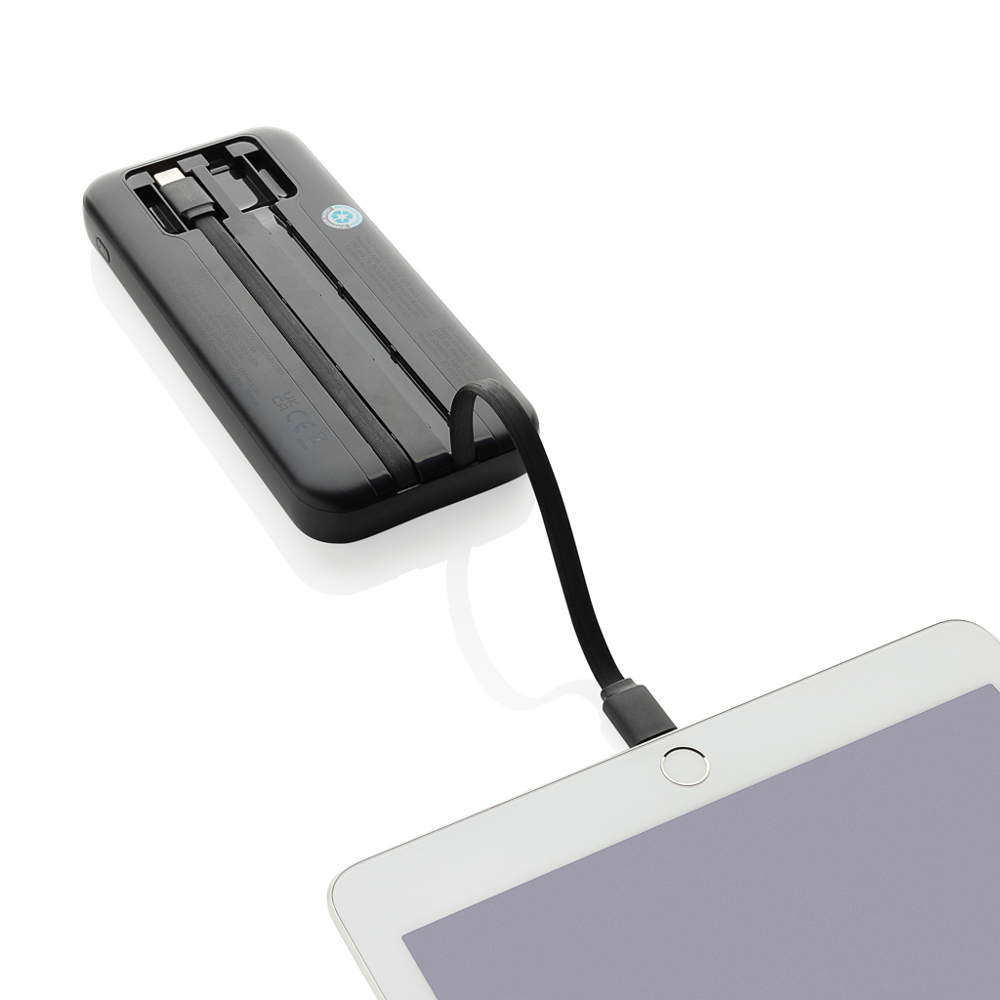 Turbopack RCS rplastic powerbank 10.000 ingebouwde kabels