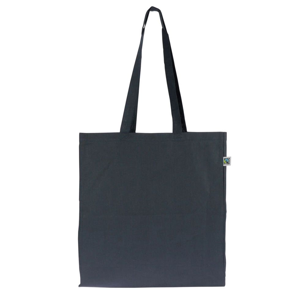Fairtrade katoenen tas gekleurd lang 140g/m² 38x10x42cm