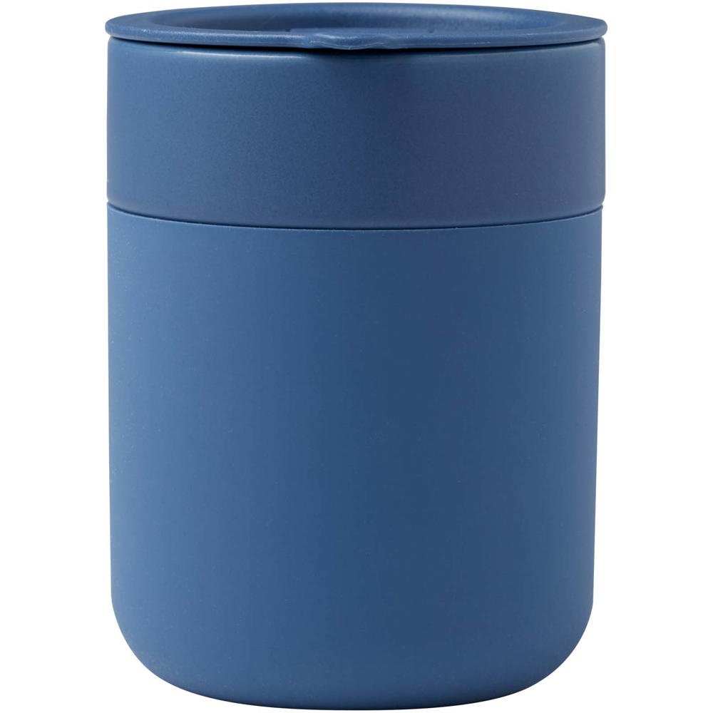Java 330 ml beker van keramiek met siliconen wikkel en plastic deksel