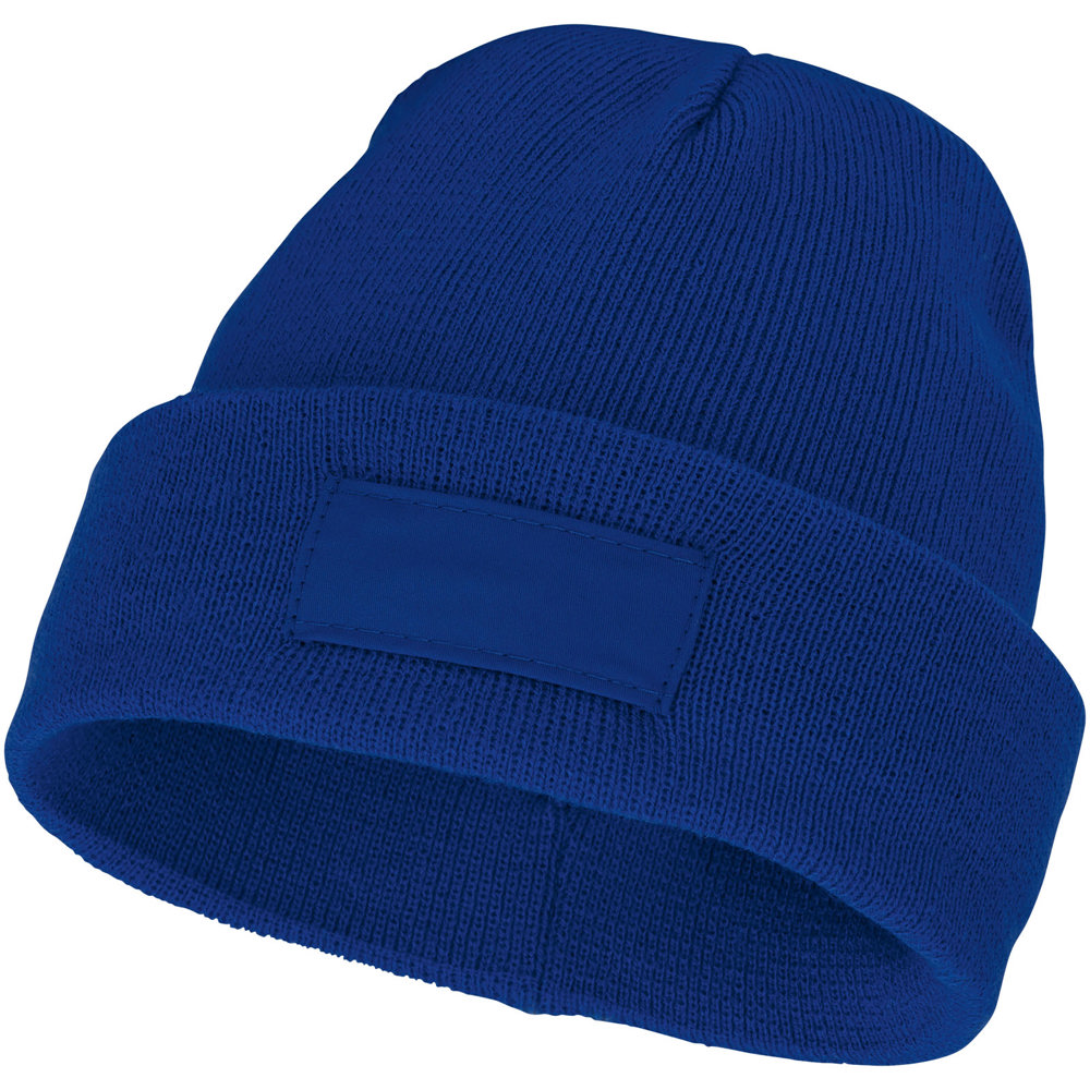 Boreas beanie met patch - met logo of onbedrukt bestellen - blauw