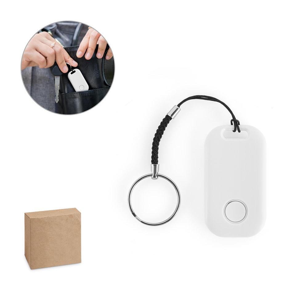 DAMY. Draadloze locator met compact, lichtgewicht ontwerp van gerecycled ABS (100% rABS) - met logo of