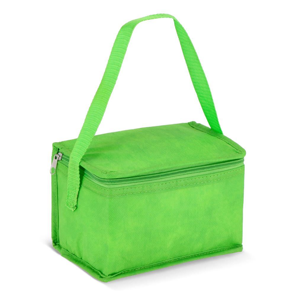 R-PET koeltas voor 6 blikjes, non-woven, 20 x 13 x 12,5 cm, 75 g/m² - voor bedrijven en relatiegeschenken - lichtgroen