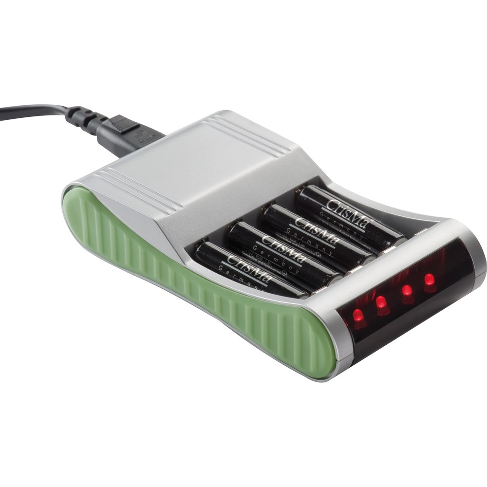 Batterijlader voor 4 batterijen