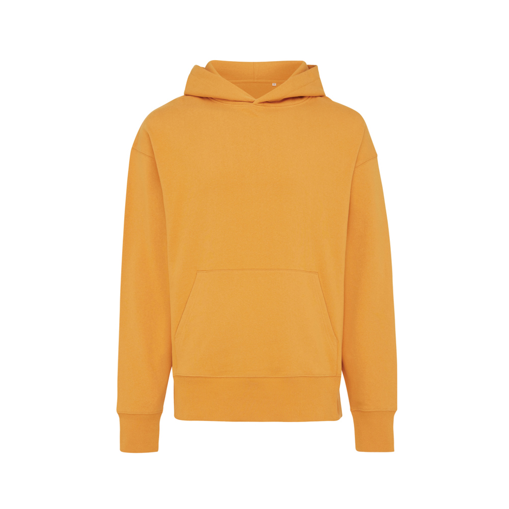 IQONIQ Yoho gerecycled katoen relaxed hoodie - met logo of onbedrukt bestellen - sundial oranje (± PMS 16-1148TCX)