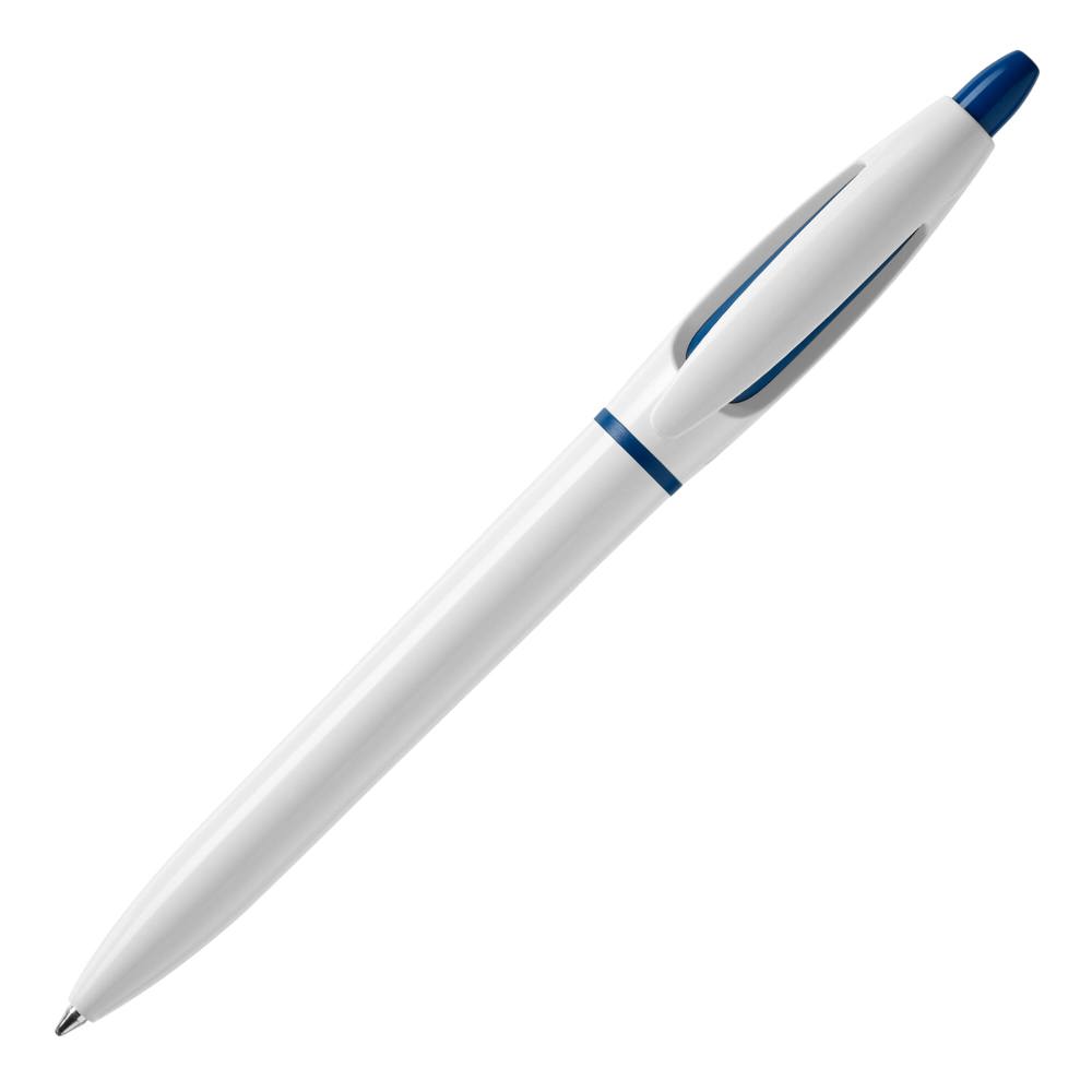 Balpen S! hardcolour - met logo of onbedrukt bestellen - Wit / Donkerblauw